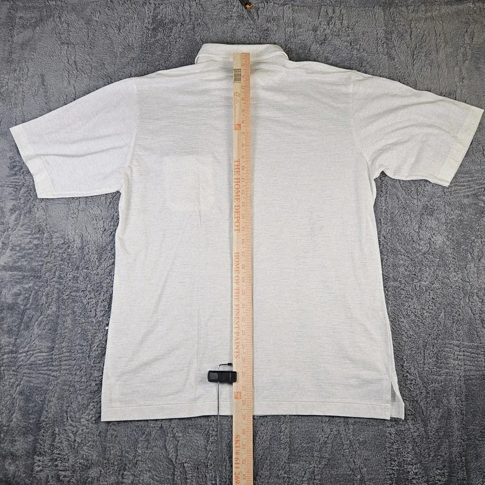 Hawaiian Resort Polo Shirt Mens XL Linen Blend Lightweight Minimalist Halekulani